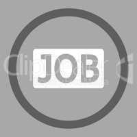 Job flat dark gray and white colors rounded vector icon