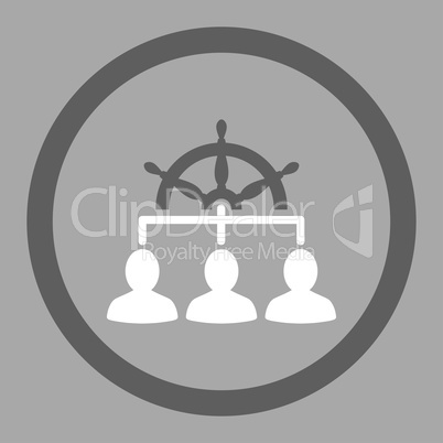 Management flat dark gray and white colors rounded vector icon