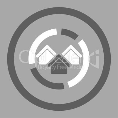 Realty diagram flat dark gray and white colors rounded vector icon
