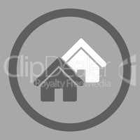 Realty flat dark gray and white colors rounded vector icon