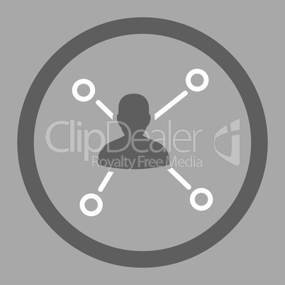 Relations flat dark gray and white colors rounded vector icon
