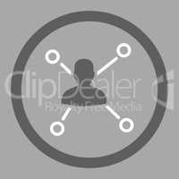 Relations flat dark gray and white colors rounded vector icon