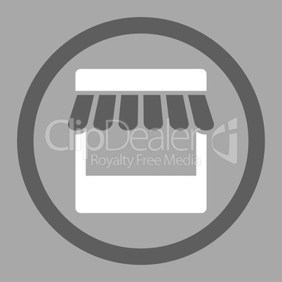 Store flat dark gray and white colors rounded vector icon