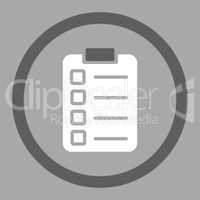 Test task flat dark gray and white colors rounded vector icon
