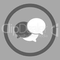 Webinar flat dark gray and white colors rounded vector icon