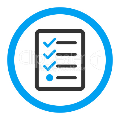 Checklist flat blue and gray colors rounded vector icon
