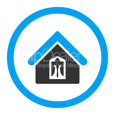 Home flat blue and gray colors rounded vector icon