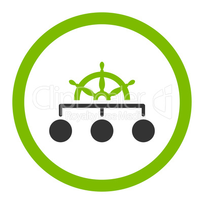 Rule flat eco green and gray colors rounded vector icon