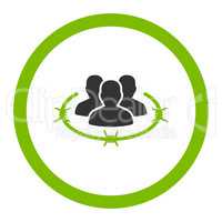 Strict management flat eco green and gray colors rounded vector icon