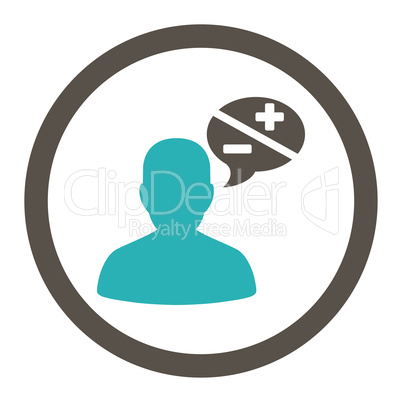 Arguments flat grey and cyan colors rounded vector icon