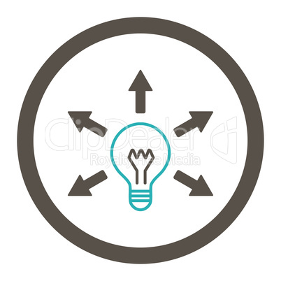 Idea flat grey and cyan colors rounded vector icon