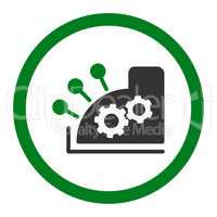 Cash register flat green and gray colors rounded vector icon