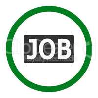 Job flat green and gray colors rounded vector icon