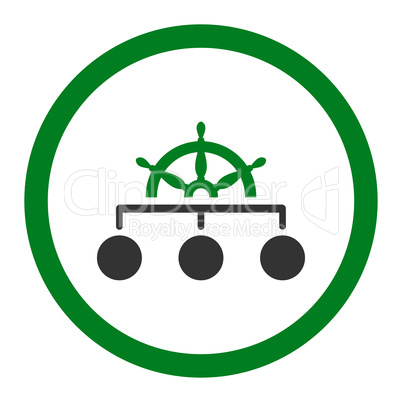 Rule flat green and gray colors rounded vector icon