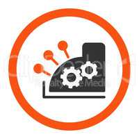 Cash register flat orange and gray colors rounded vector icon