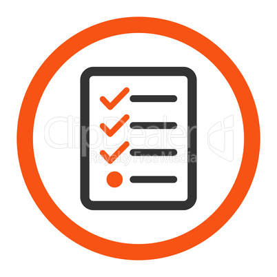 Checklist flat orange and gray colors rounded vector icon Checklist flat orange and gray colors rounded vector icon