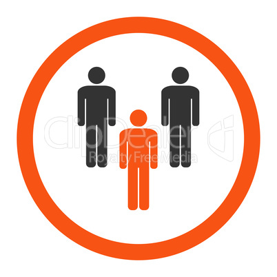 Community flat orange and gray colors rounded vector icon
