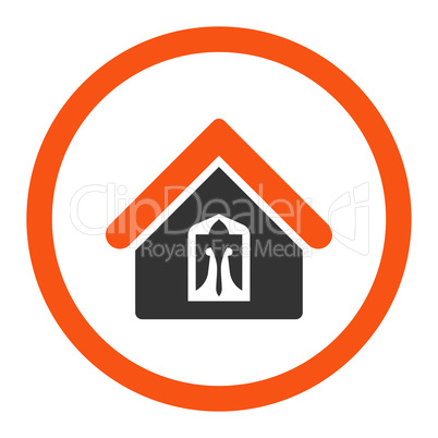 Home flat orange and gray colors rounded vector icon