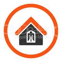 Home flat orange and gray colors rounded vector icon