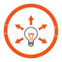 Idea flat orange and gray colors rounded vector icon