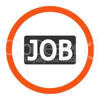 Job flat orange and gray colors rounded vector icon
