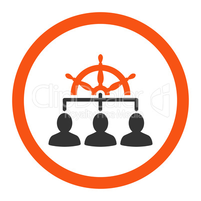 Management flat orange and gray colors rounded vector icon