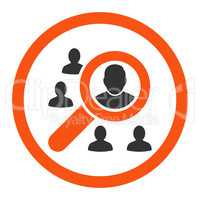 Marketing flat orange and gray colors rounded vector icon