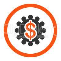 Payment options flat orange and gray colors rounded vector icon