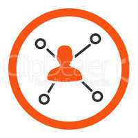 Relations flat orange and gray colors rounded vector icon