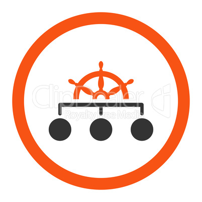 Rule flat orange and gray colors rounded vector icon