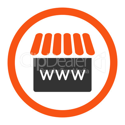 Webstore flat orange and gray colors rounded vector icon