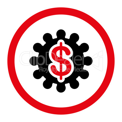 Payment options flat intensive red and black colors rounded vector icon