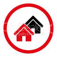Realty flat intensive red and black colors rounded vector icon
