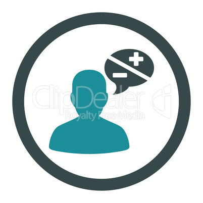 Arguments flat soft blue colors rounded vector icon