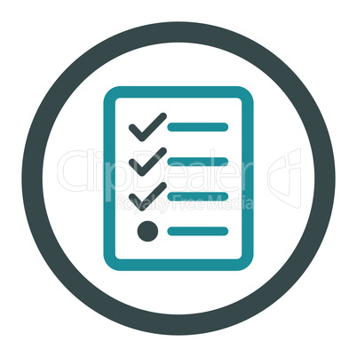 Checklist flat soft blue colors rounded vector icon
