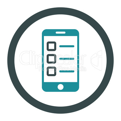 Mobile test flat soft blue colors rounded vector icon
