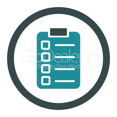 Test task flat soft blue colors rounded vector icon