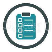 Test task flat soft blue colors rounded vector icon