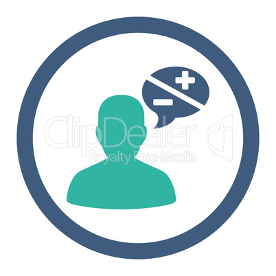 Arguments flat cobalt and cyan colors rounded vector icon