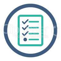 Checklist flat cobalt and cyan colors rounded vector icon