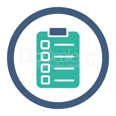 Test task flat cobalt and cyan colors rounded vector icon