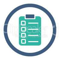 Test task flat cobalt and cyan colors rounded vector icon