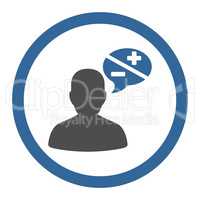 Arguments flat cobalt and gray colors rounded vector icon