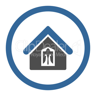 Home flat cobalt and gray colors rounded vector icon