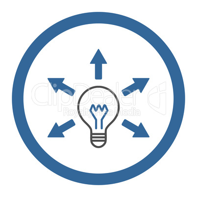 Idea flat cobalt and gray colors rounded vector icon