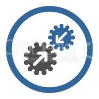 Integration flat cobalt and gray colors rounded vector icon