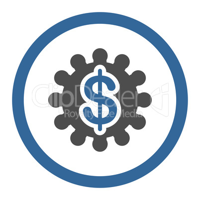 Payment options flat cobalt and gray colors rounded vector icon