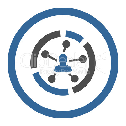 Relations diagram flat cobalt and gray colors rounded vector icon Relations diagram flat cobalt and gray colors rounded vector icon