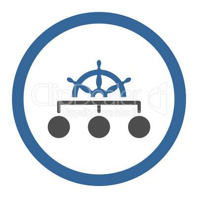 Rule flat cobalt and gray colors rounded vector icon