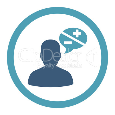 Arguments flat cyan and blue colors rounded vector icon